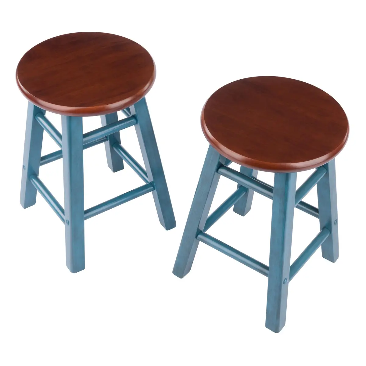 Winsome Element 2-piece Counter Stool Set | Solid Beech Wood, Elegant Walnut Finish, 18" Seat Height - view 3