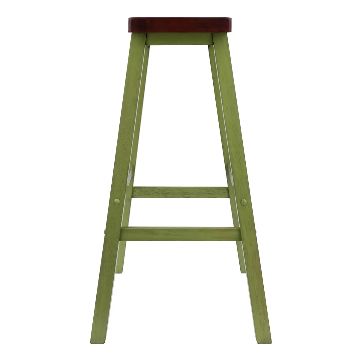 Winsome Satori Saddle Seat 29" Bar Stool | Rustic Green Walnut Comfort - view 5