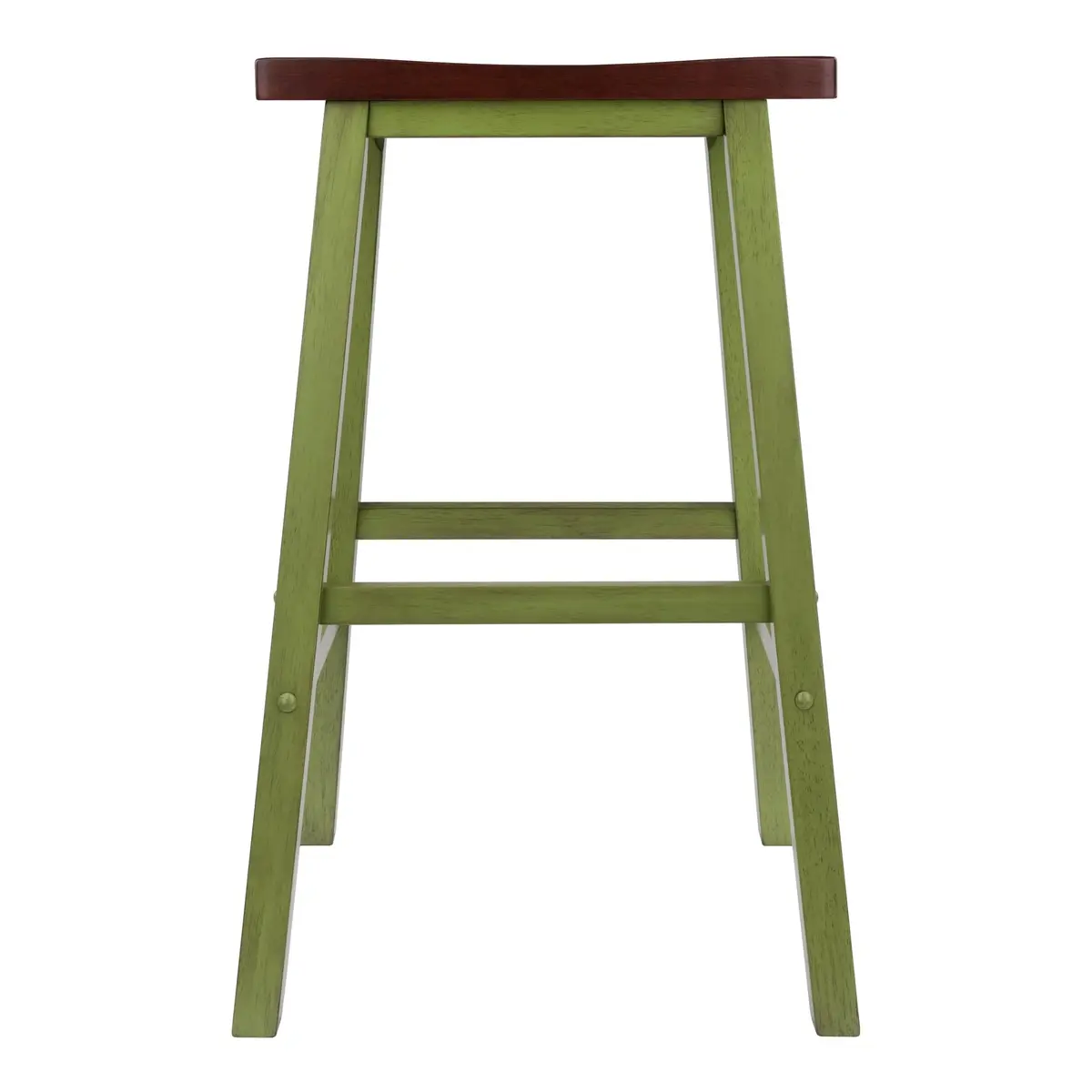 Winsome Satori Saddle Seat 29" Bar Stool | Rustic Green Walnut Comfort - view 4