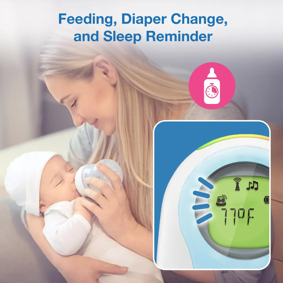 VTech DM1215-2 Digital Audio Baby Monitor with 2 Parent Units & 1500ft Range | Night Light, Lullabies, Two-Way Talk, Temp Sensor - view 8