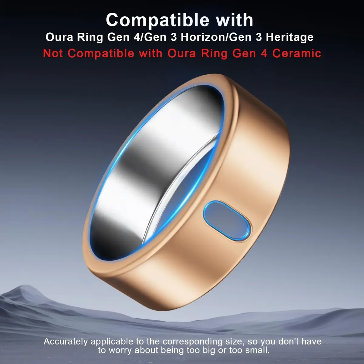 ZOOROO Gold*2+RoseGold Oura Ring Gen 4/3 Cover for Size 13 | Protects Your Smart Ring - view 2