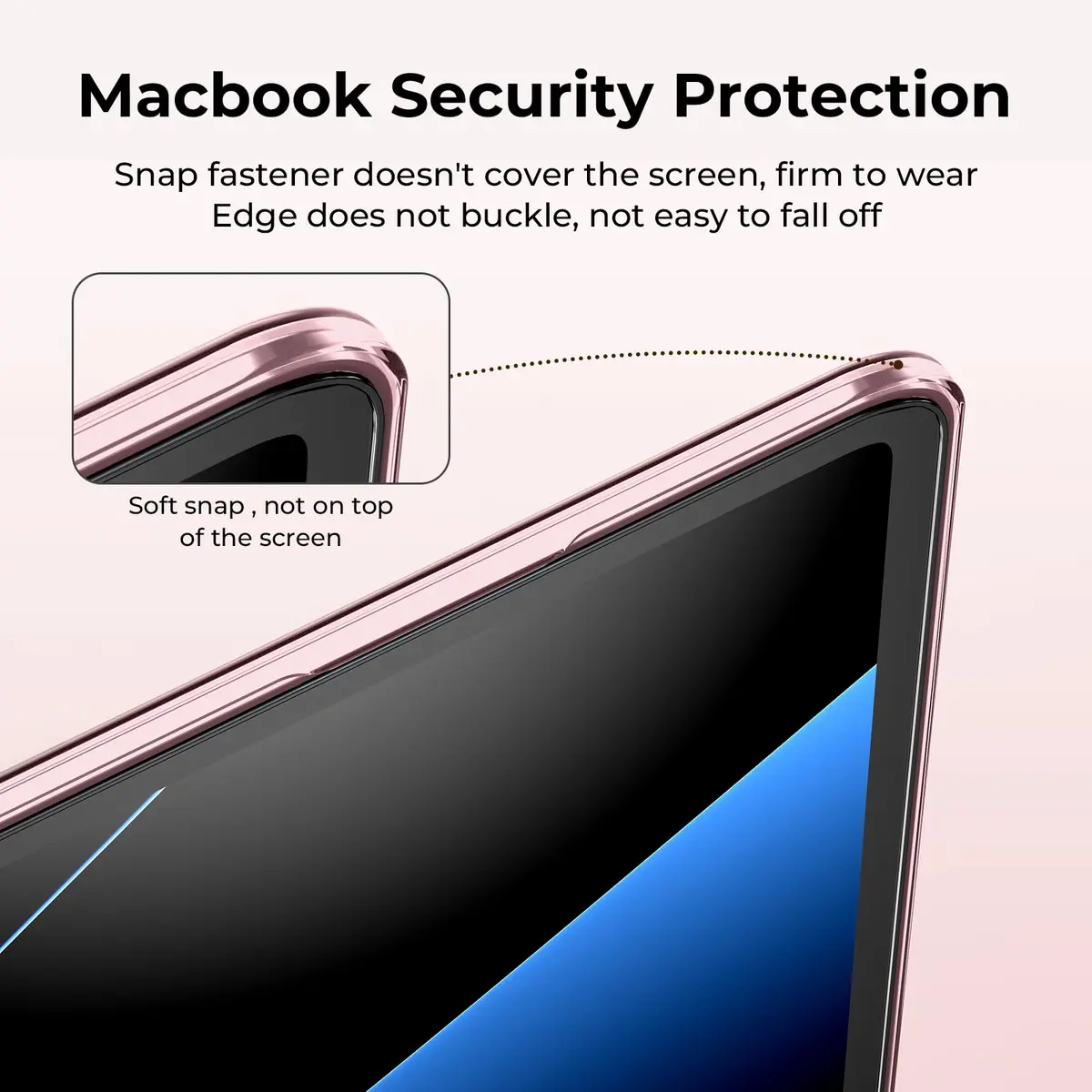 EooCoo Case for MacBook Air 13 inch M5/M4/M3/M2 | Crystal Pink Slim Hard Shell - view 3