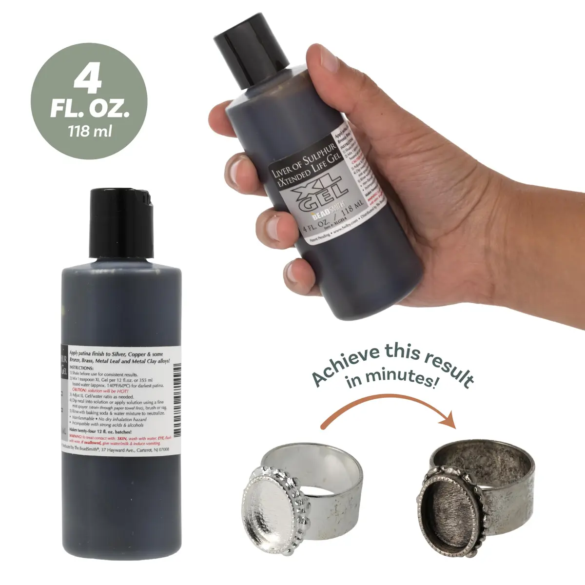 The Beadsmith XL Gel Liver of Sulfur 118ml | Patina Finish for Metal Art & Jewelry - view 5