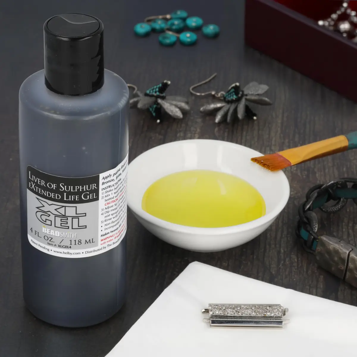 The Beadsmith XL Gel Liver of Sulfur 118ml | Patina Finish for Metal Art & Jewelry - view 6