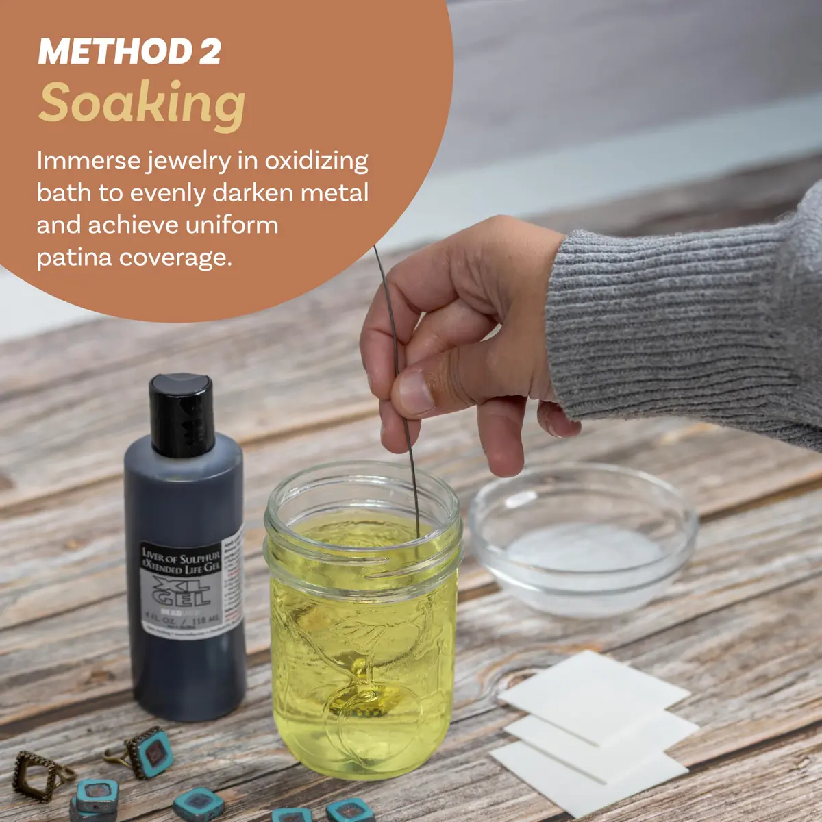 The Beadsmith XL Gel Liver of Sulfur 118ml | Patina Finish for Metal Art & Jewelry - view 4