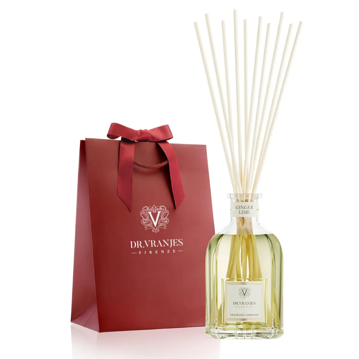 Dr. Vranjes Ginger Lime 250 ml Reed Diffuser + Elegant Shopping Bag | Bright Fruity & Spicy Home Fragrance - main product image