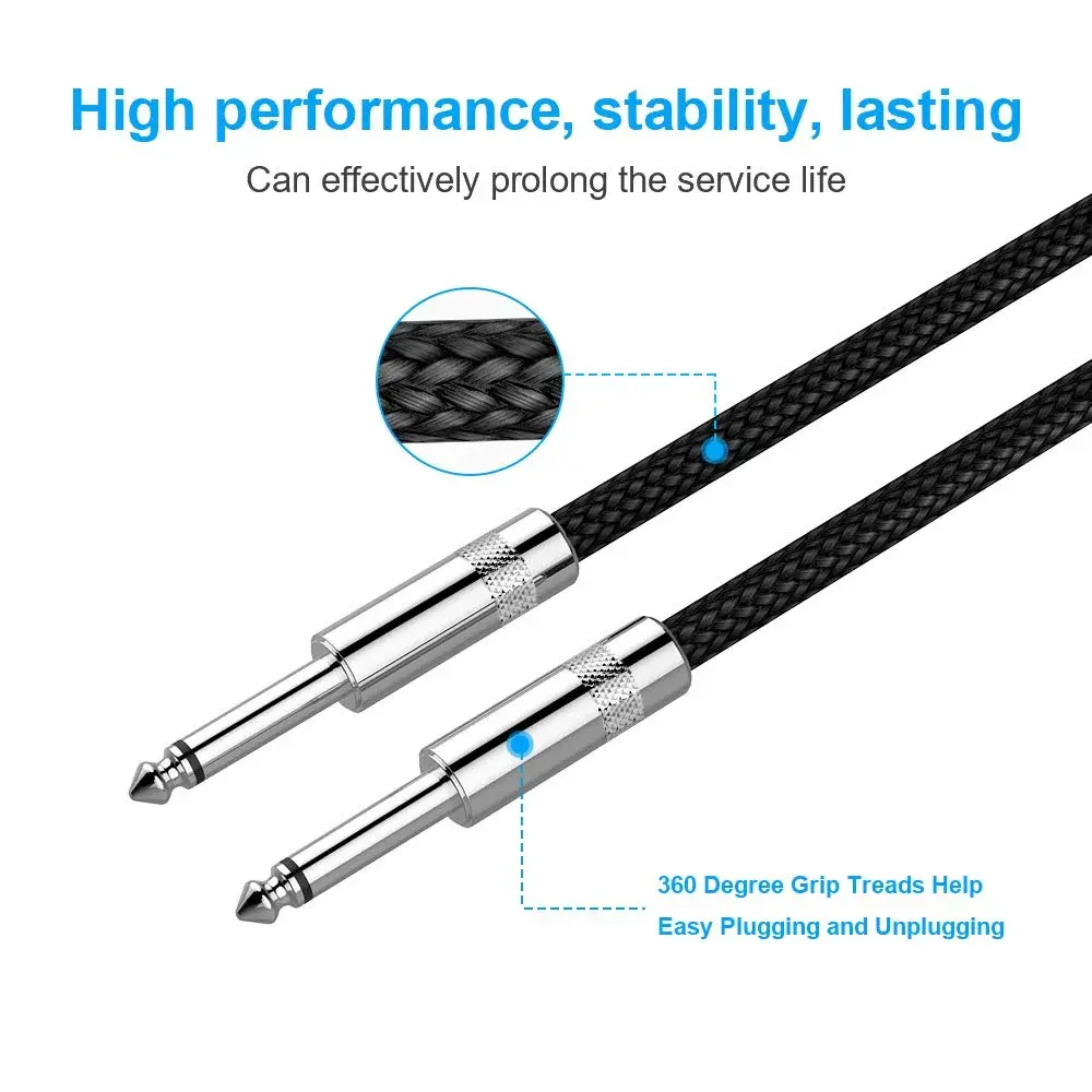 New Bee 15ft (4.57m) Electric Instrument Cable | Low Noise High Fidelity Balanced Audio - view 5
