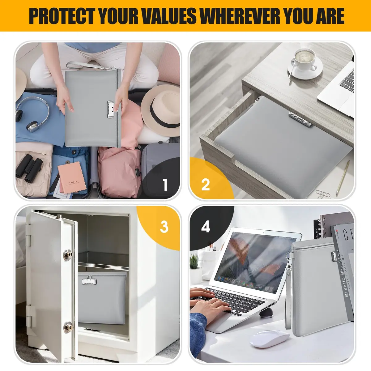 ZOOPIP Fireproof Document Bag Lock 14.3"x10.2" | Waterproof & Flame Resistant - view 7