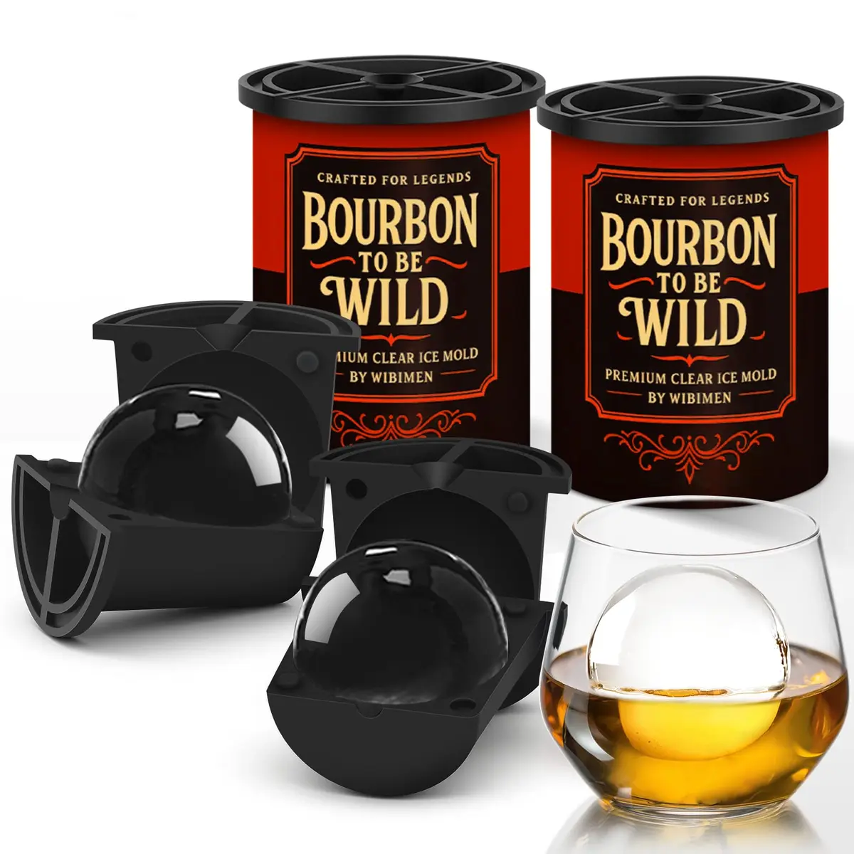 Miaowoof Clear Ice Ball Maker 2.5" | Slow-Melting Crystal Ice for Whiskey - main product image