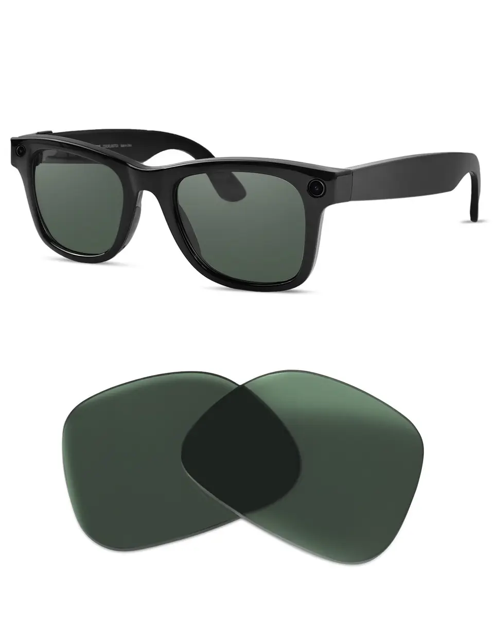 BandSmith Replacement Polarized Lenses for Ray-Ban Meta Wayfarer 53mm | Scratch-Resistant, UV & Glare Reduction - main product image