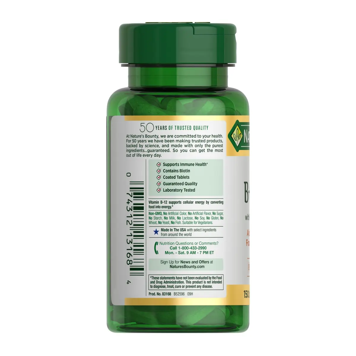 Nature's Bounty Super B Complex Vitamins with Vitamin C & Folic Acid, 150 Tablets (Pack of 3) | Supports Cellular Energy & Immune Health - view 9