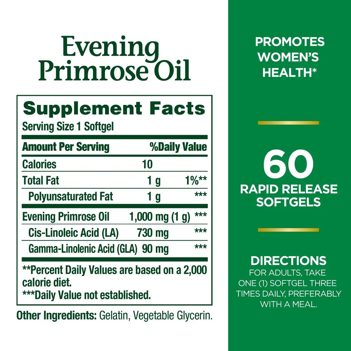 Nature's Bounty Primrose Oil 1000mg Gluten Free Herbal Supplement 180 Count (Pack of 3) | Promotes Women's Health - view 2