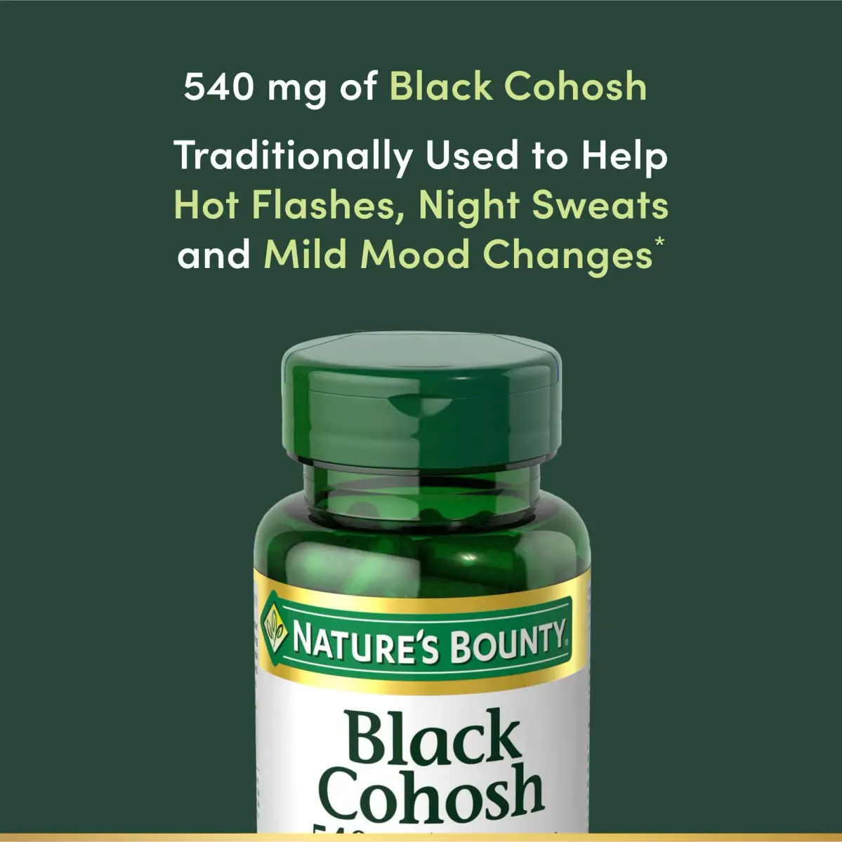 Nature's Bounty Black Cohosh Root Pills Herbal Health Supplement 540 mg 300 Capsules (Pack of 3) | Natural Menopausal Support - view 4