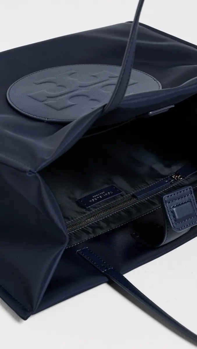 Tory Burch Ella Small Tote New Navy | Compact Structured Handbag for Work & Travel - view 5