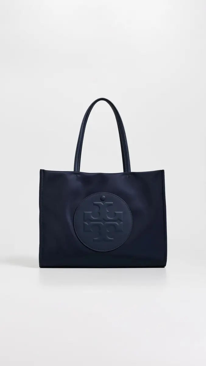 Tory Burch Ella Small Tote New Navy | Compact Structured Handbag for Work & Travel - view 2