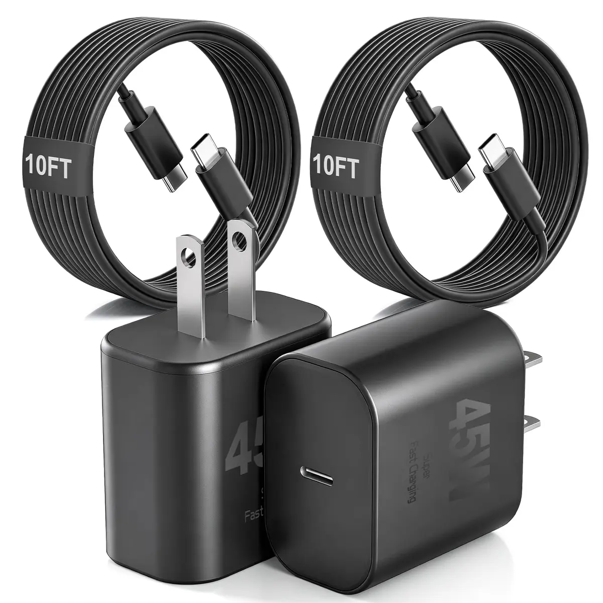 SpeedScope Samsung Super Fast Charger 45W Type C | 2 Pack 10FT Long Cord for Galaxy S26 Ultra - main product image