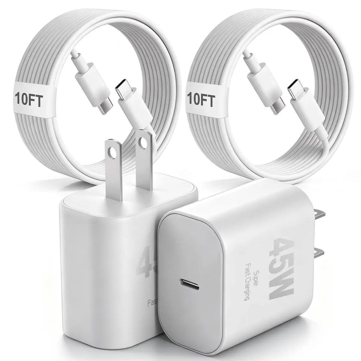 SpeedScope 45W USB C Fast Charger & 10FT Cable | Compatible with Galaxy S26 Ultra/S25+/S24+ - main product image