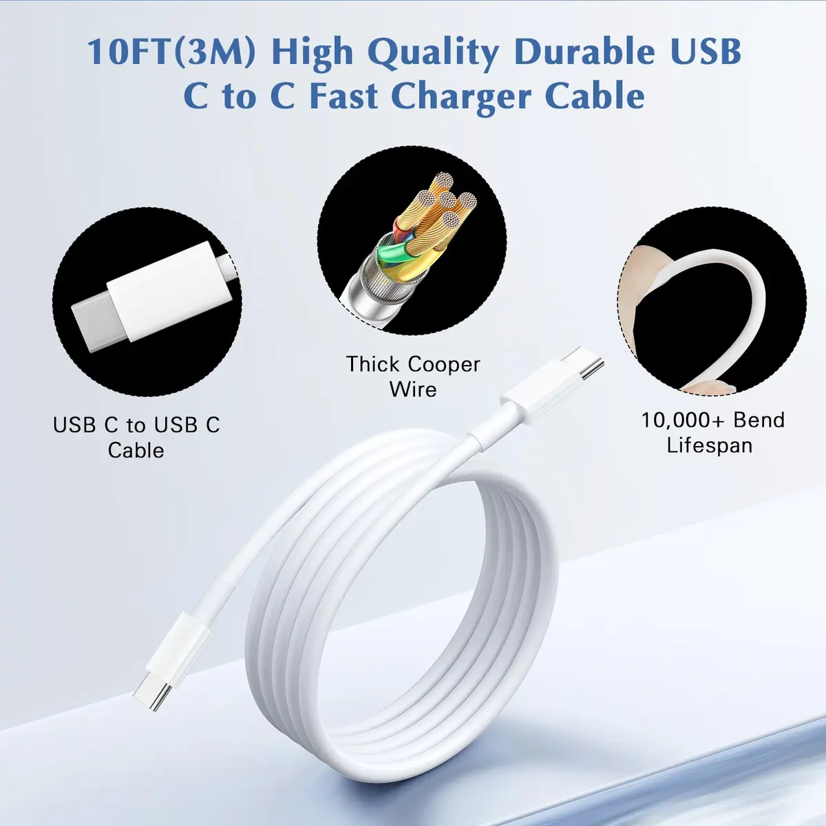 SpeedScope 45W USB C Fast Charger & 10FT Cable | Compatible with Galaxy S26 Ultra/S25+/S24+ - view 5
