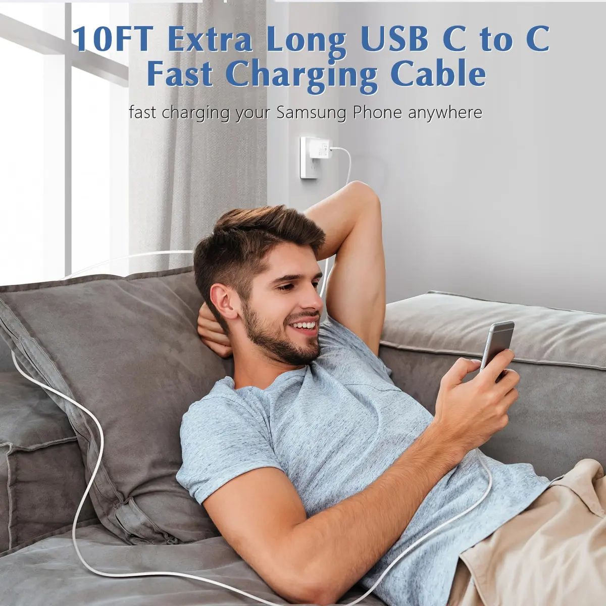 SpeedScope 45W USB C Fast Charger & 10FT Cable | Compatible with Galaxy S26 Ultra/S25+/S24+ - view 7