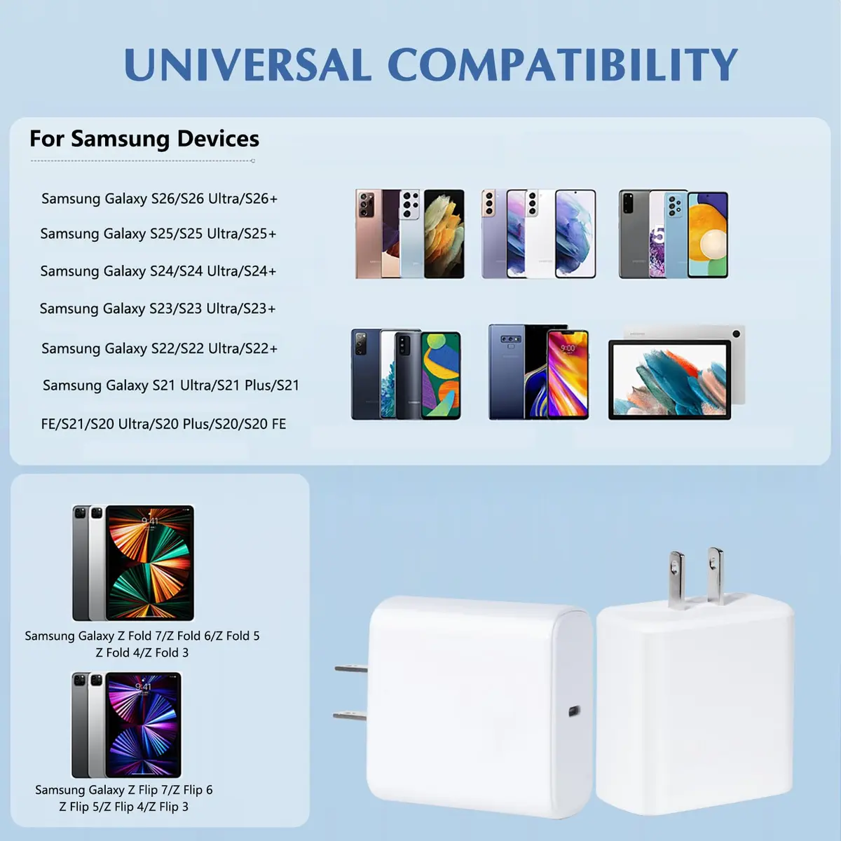 SpeedScope 45W USB C Fast Charger & 10FT Cable | Compatible with Galaxy S26 Ultra/S25+/S24+ - view 3