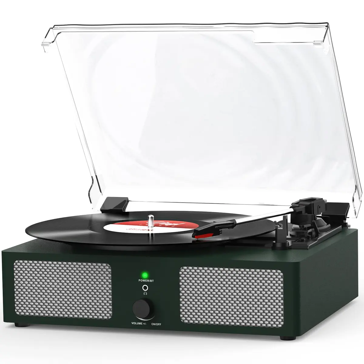 Udreamer Green Belt Drive Turntable with Speakers & USB | 3-Speed Vinyl Record Player - main product image
