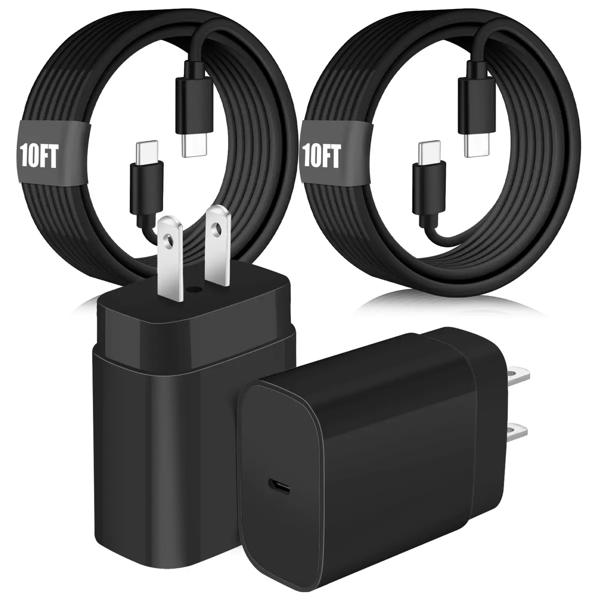 SpeedScope Super Fast Samsung Charger 25W USB C | 2 Pack, 10FT Long Type C Cable - main product image
