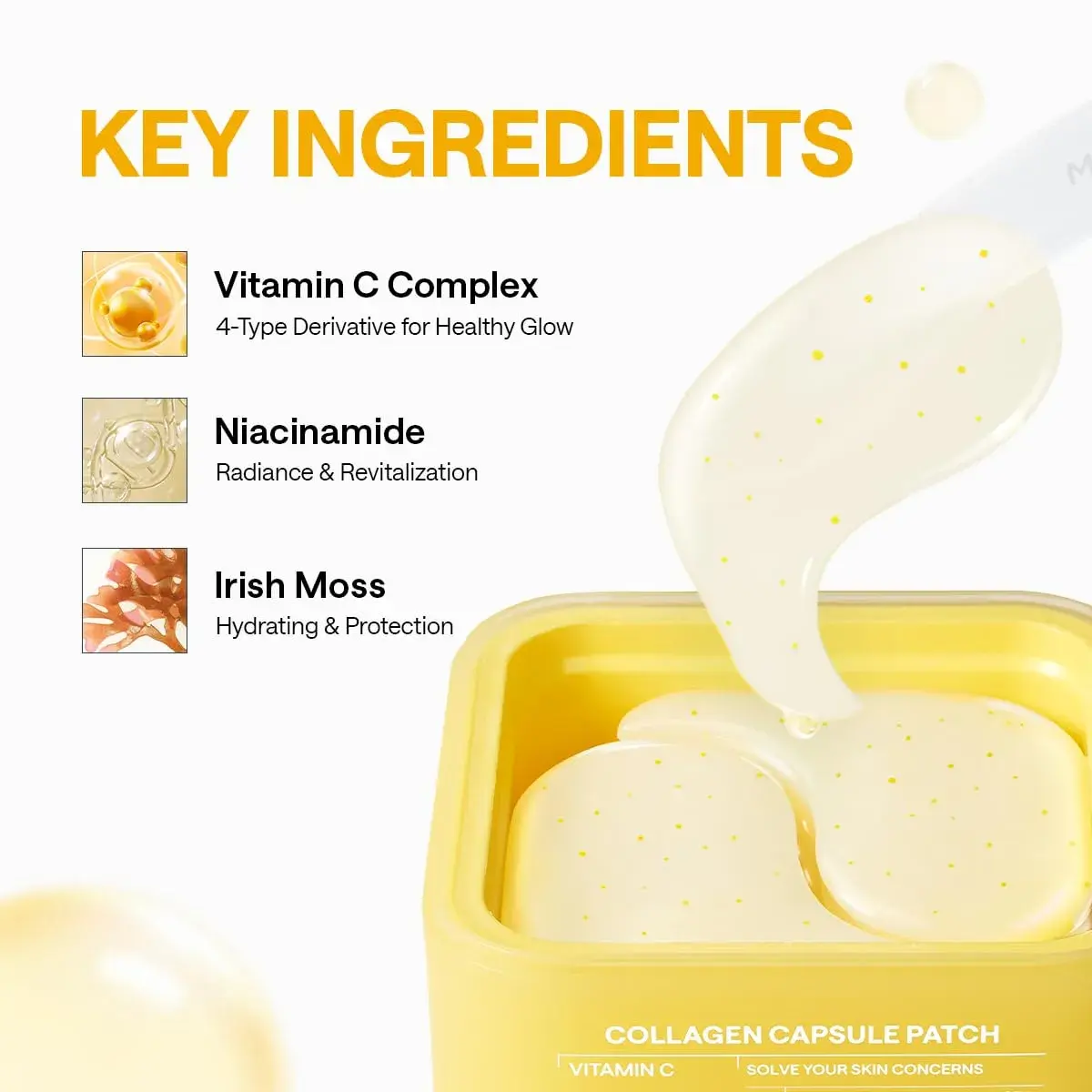 MEDIHEAL Vitamin C Collagen Capsule Eye Patches 60 Count | Brightening & Firming Hydrogel Pads for Dark Circles & Fine Lines - view 5