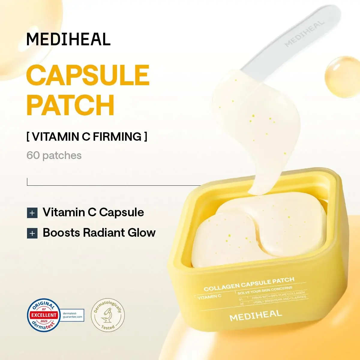 MEDIHEAL Vitamin C Collagen Capsule Eye Patches 60 Count | Brightening & Firming Hydrogel Pads for Dark Circles & Fine Lines - view 3