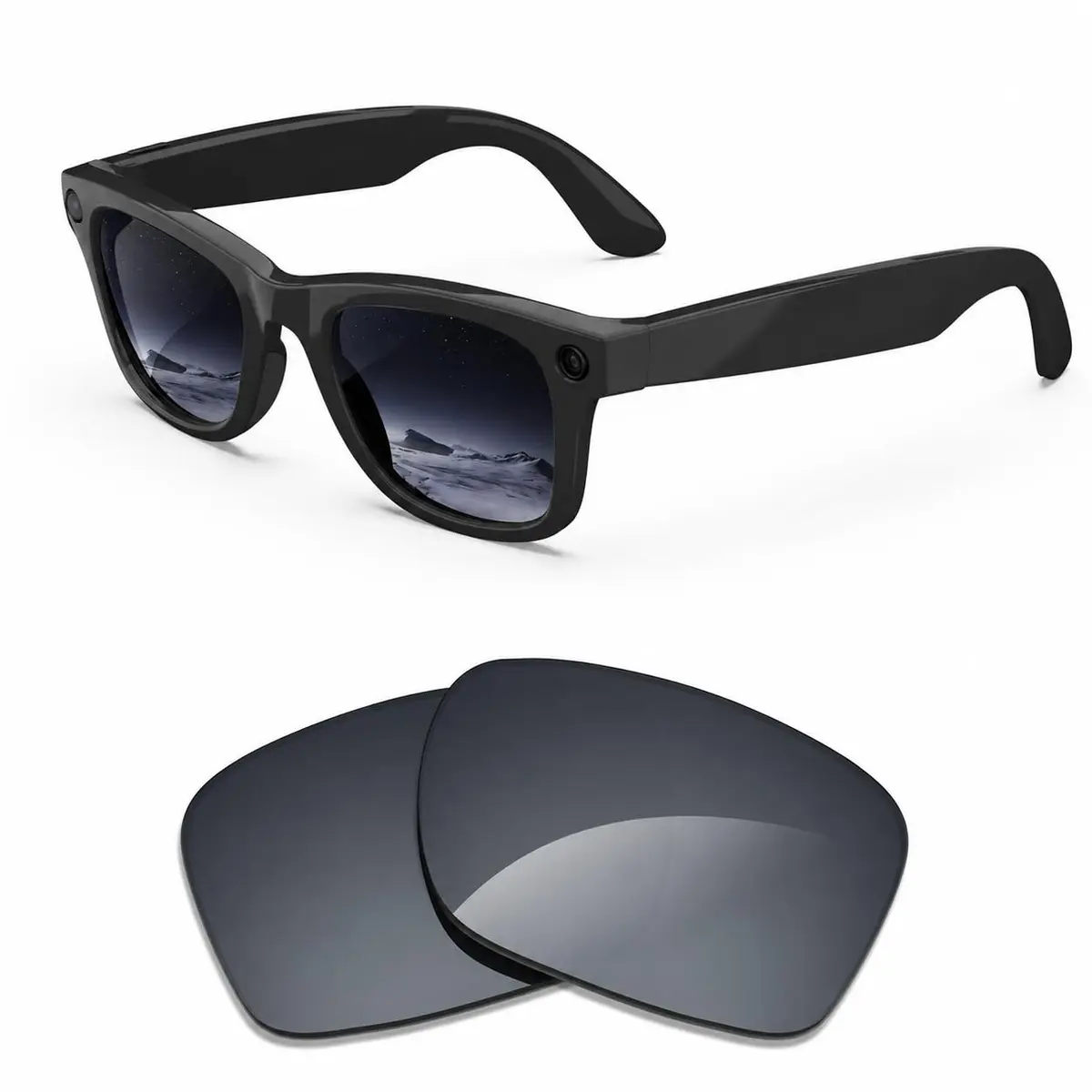 MAKCPOIMER Polarized Replacement Lenses for Ray-Ban Meta Wayfarer RW4006/RW4012 50mm & RW4008/RW4012 53mm | Enhanced Clarity & UV Protection - main product image