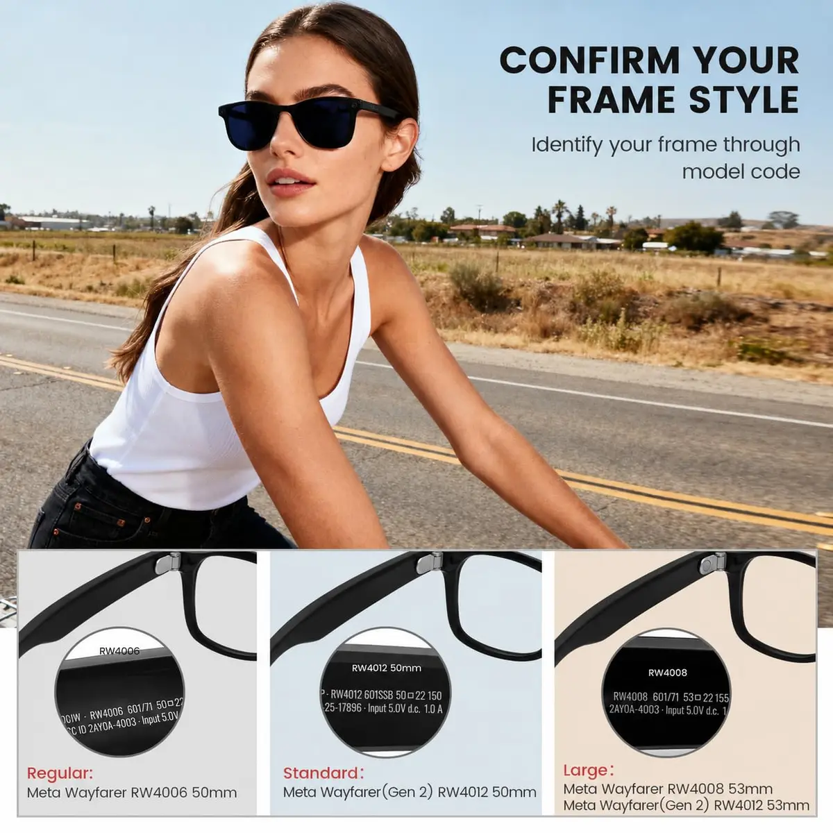 MAKCPOIMER Polarized Replacement Lenses for Ray-Ban Meta Wayfarer RW4006/RW4012 50mm & RW4008/RW4012 53mm | Enhanced Clarity & UV Protection - view 5
