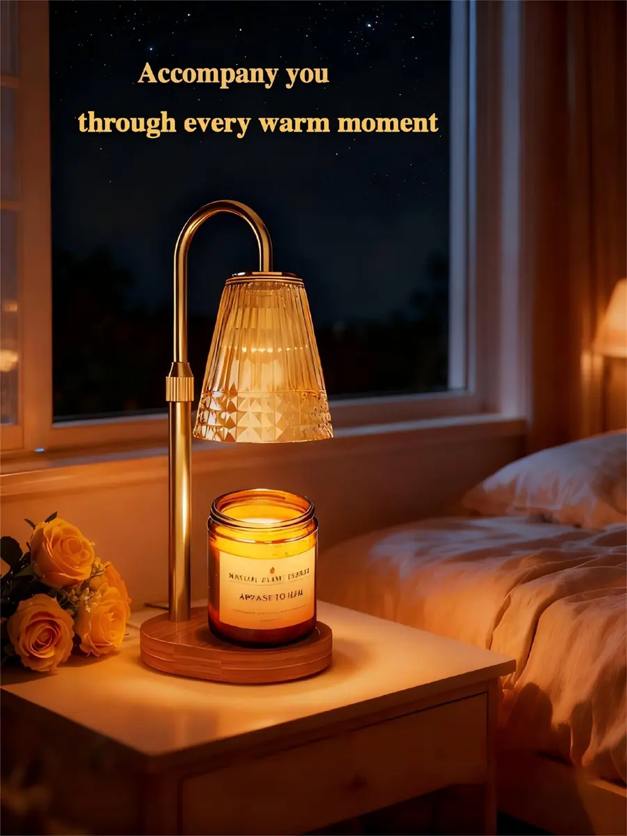 Exovyn Candle Warmer Lamp with Timer & Adjustable Height, Dimmable Light, Antique Gold 12.2 inch (31 cm) | Elegant Home Décor & Housewarming Gifts - view 8