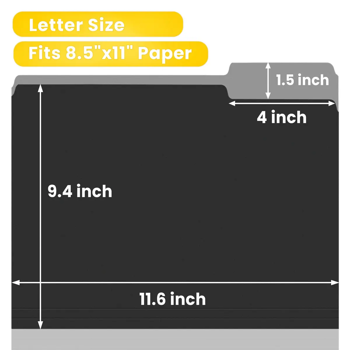 SUNEE Colored File Folders, 30 Pack Black Manila Folders 8.5 x 11 | Value Pack for Office, School, Home - view 2