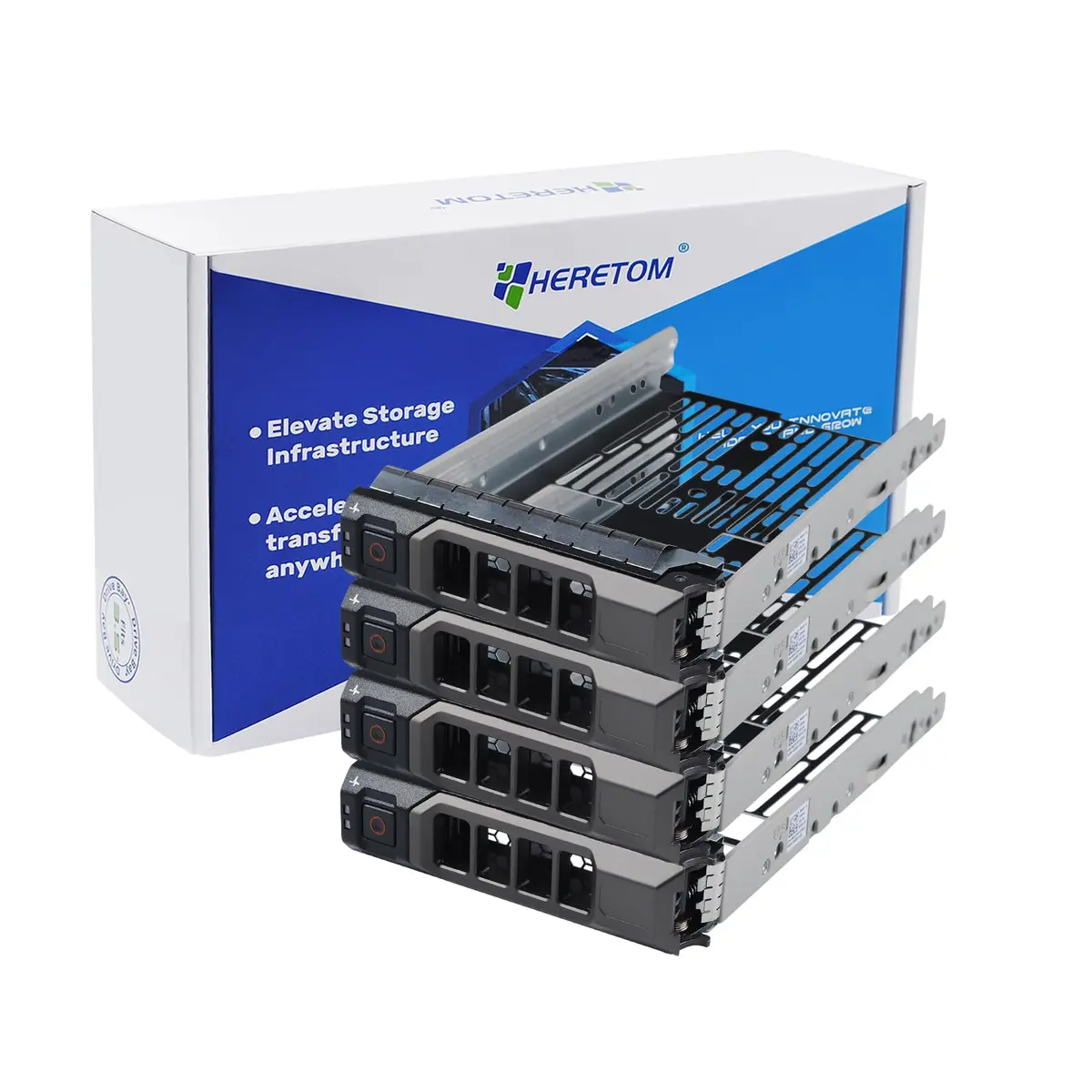 Heretom 4-Pack 3.5" SAS/SATA HDD/SSD Caddy Tray KG1CH F238F | Compatible with Dell PowerEdge Servers - main product image