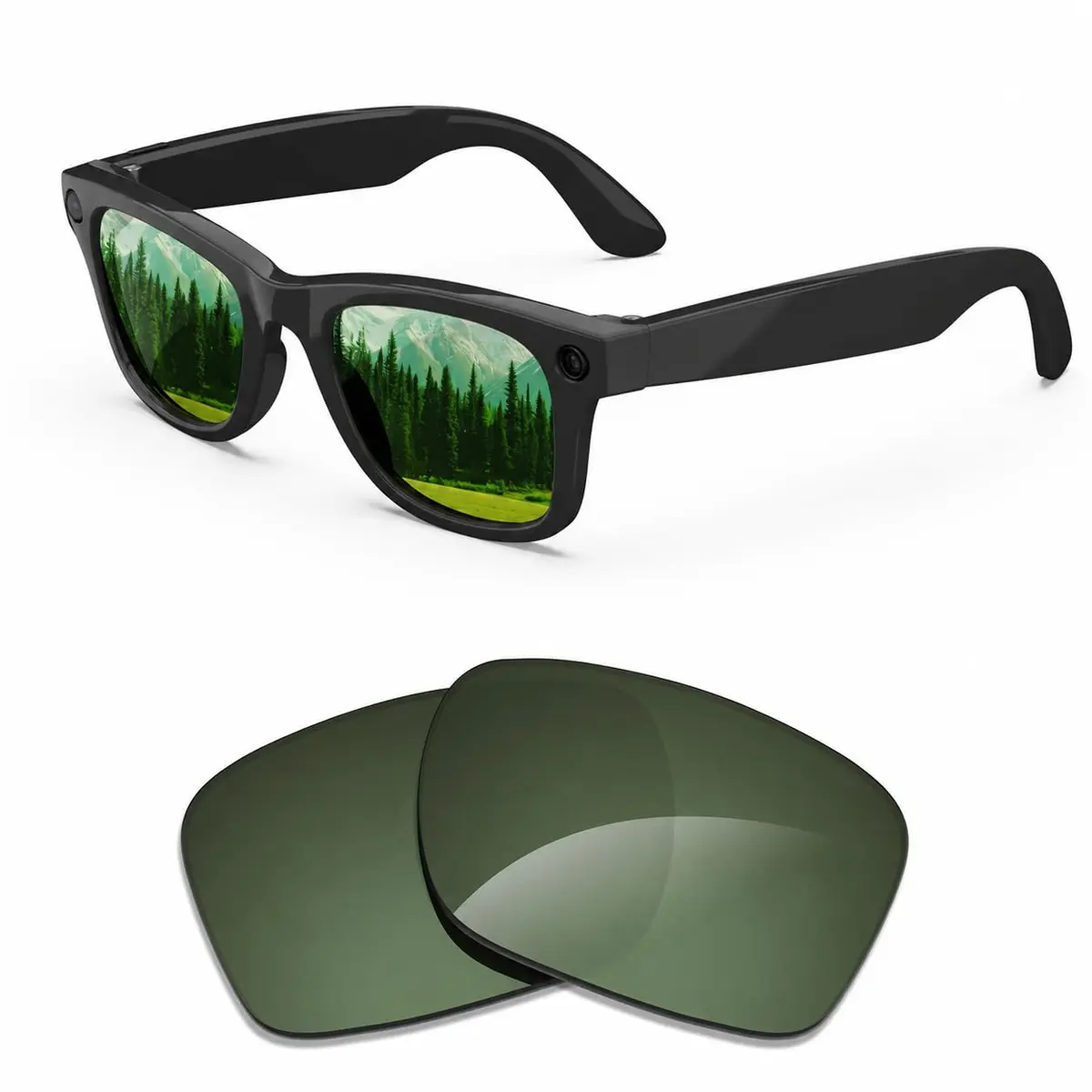 MAKCPOIMER Polarized Replacement Lenses for Ray-Ban Meta Wayfarer RW4006/RW4012 50mm & RW4008/RW4012 53mm | UV Protection - main product image