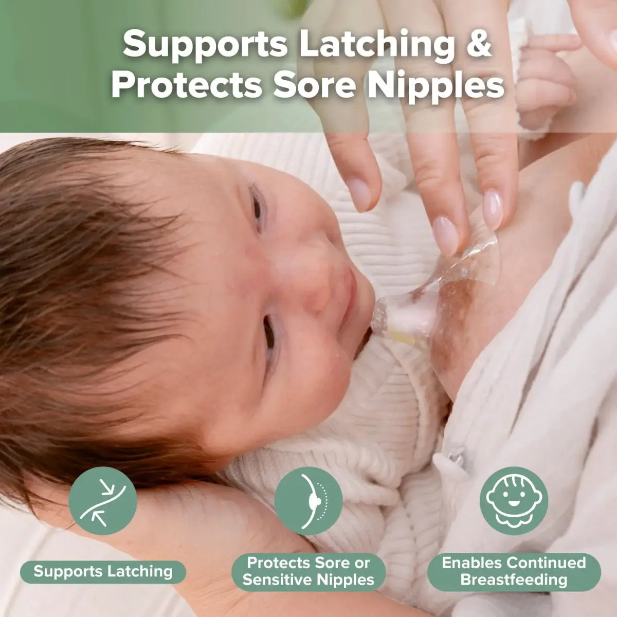 haakaa Silicone Nipple Shields for Breastfeeding Newborns (24mm, 4pcs) | Food-Grade Silicone for Latching Difficulties - view 2