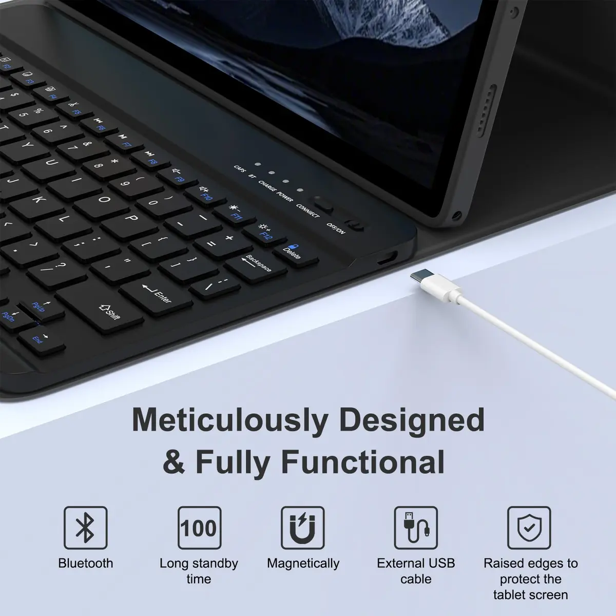 MMK Keyboard Case for Samsung Galaxy Tab A11+ / A9+ | 11 Inch, Black, Detachable Keyboard - view 6