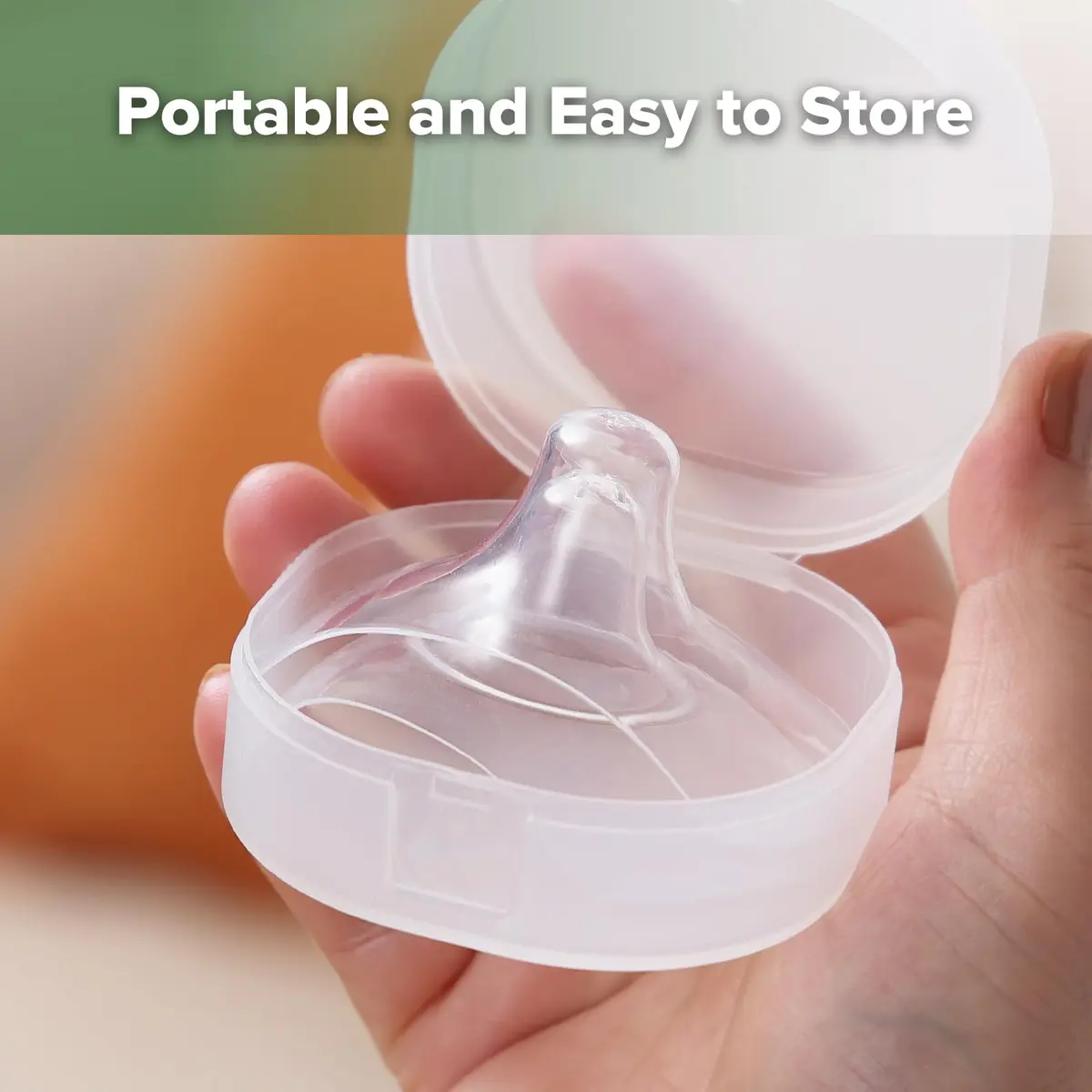 haakaa Silicone Nipple Shields for Breastfeeding Newborns, Contact Nipple Shield for Latching Difficulties, Flat or Inverted Nipples, Includes Storage Case (4pcs, 18mm) - view 8