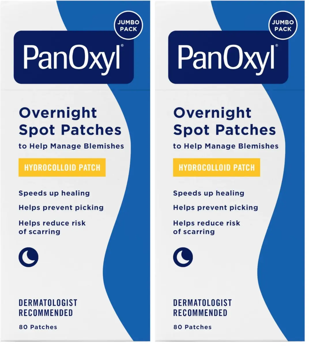 PanOxyl PM Overnight Spot Patches, 80 Count (Pack of 2) | Hydrocolloid Healing for Blemishes - main product image