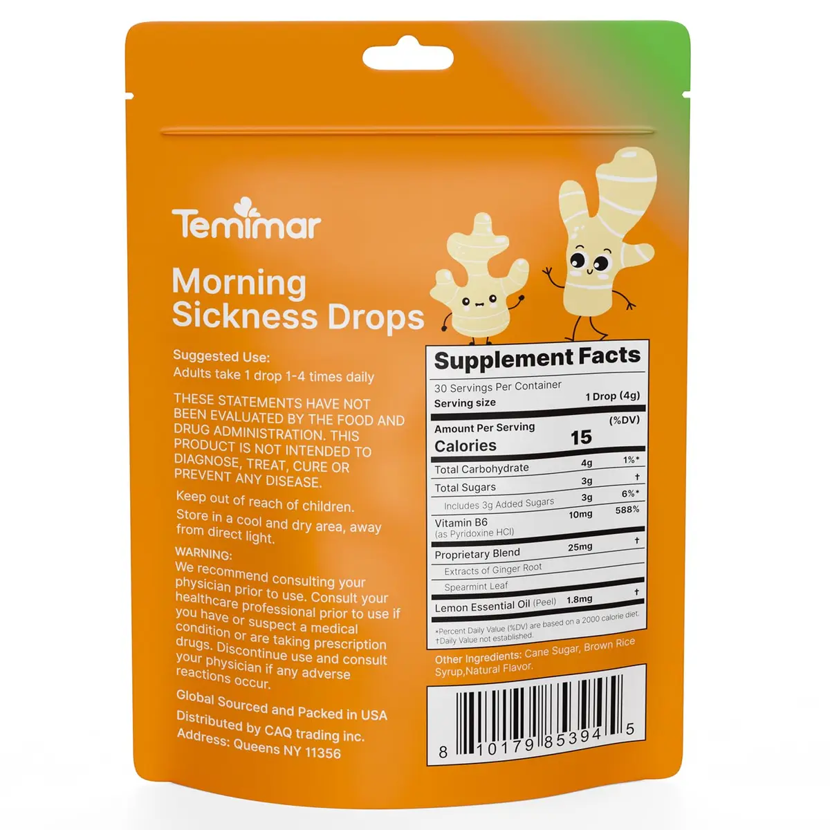 Temimar Morning Sickness Drops, Lozenges for Pregnancy & Motion Sickness, Ginger & Vitamin B6, 30 pcs | Fast Relief - view 6