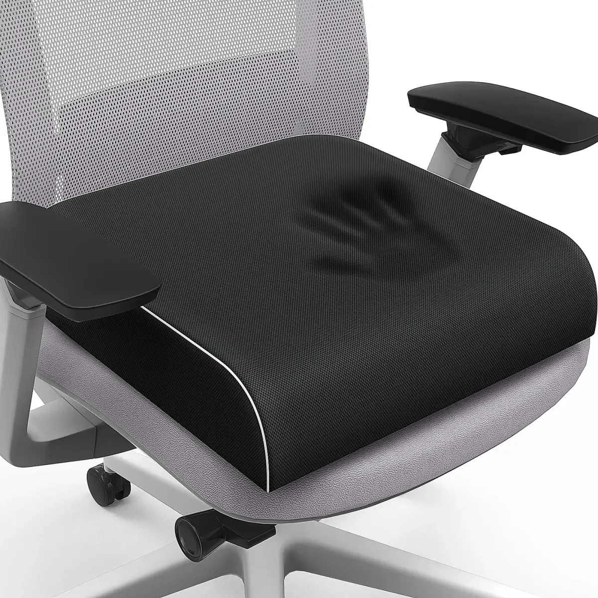 SweetSlubr Memory Foam Seat Cushion 48cm (19") x 43cm (17") | Tailbone Pain Relief for Office Chairs & Cars - main product image