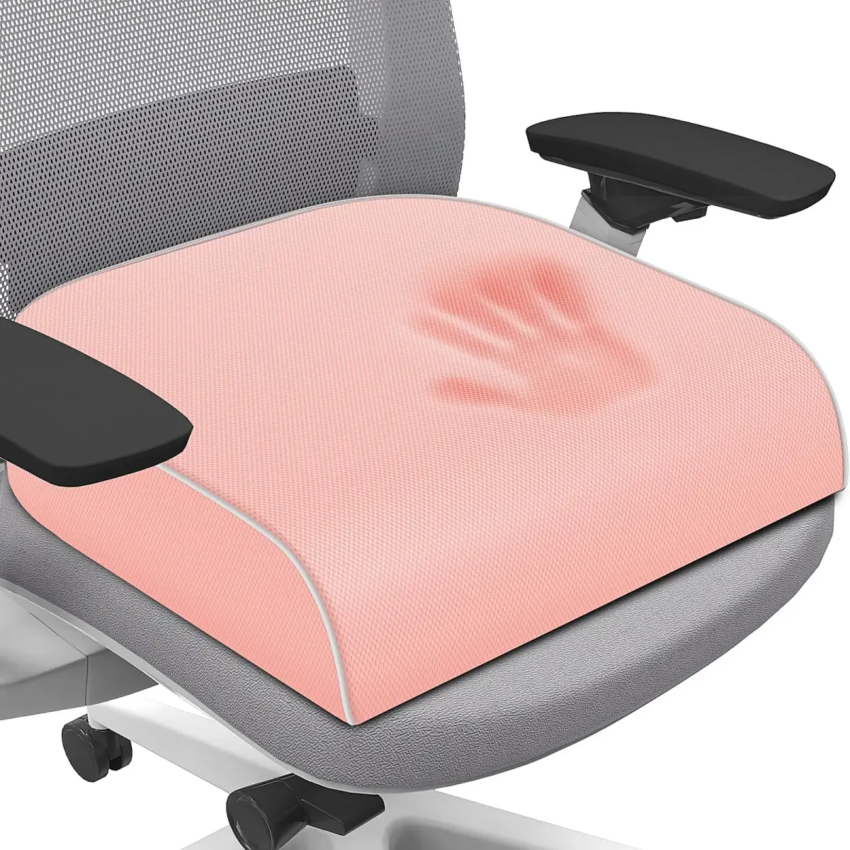 SweetSlubr Memory Foam Seat Cushion for Tailbone Pain Relief, X-Large 48cm (19"x17") Pink | Ergonomic Office Chair Pad for Comfort - main product image