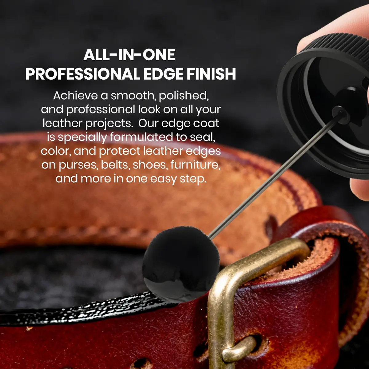 Calvana Leather Edge Coat 4oz | Flexible, Water-Resistant Sealant & Finish for Leather Edges - view 7