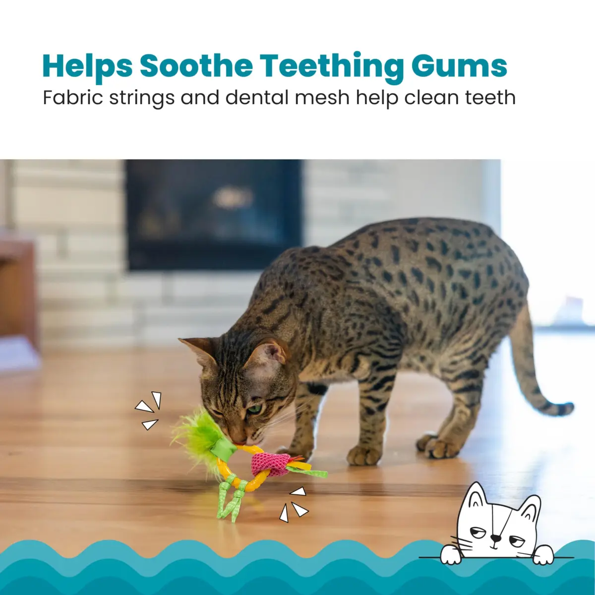 Catstages Dental Pineapple Teether Cat Toy | Textured Mesh & Catnip Oil Infused for Teething Relief - view 2