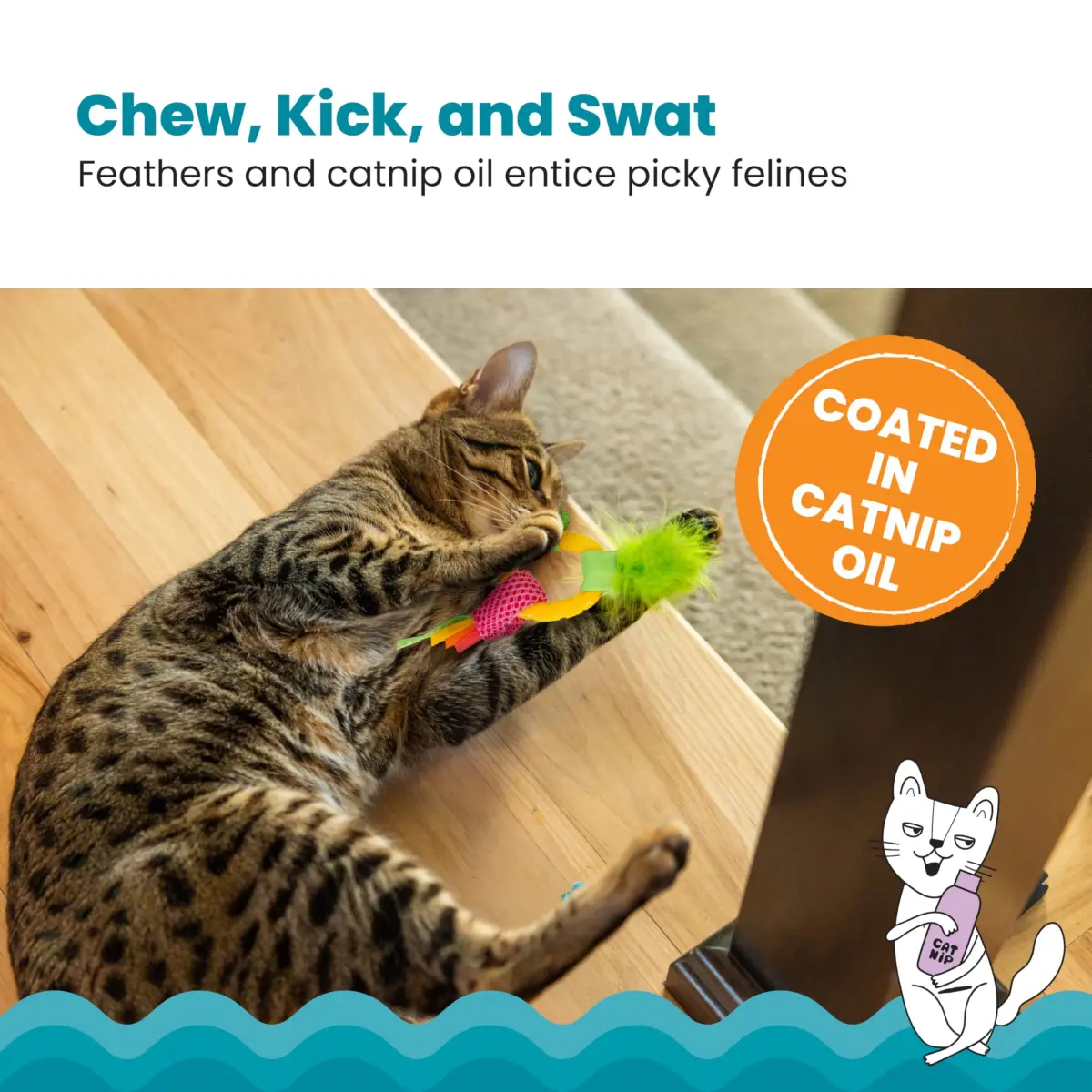 Catstages Dental Pineapple Teether Cat Toy | Textured Mesh & Catnip Oil Infused for Teething Relief - view 4
