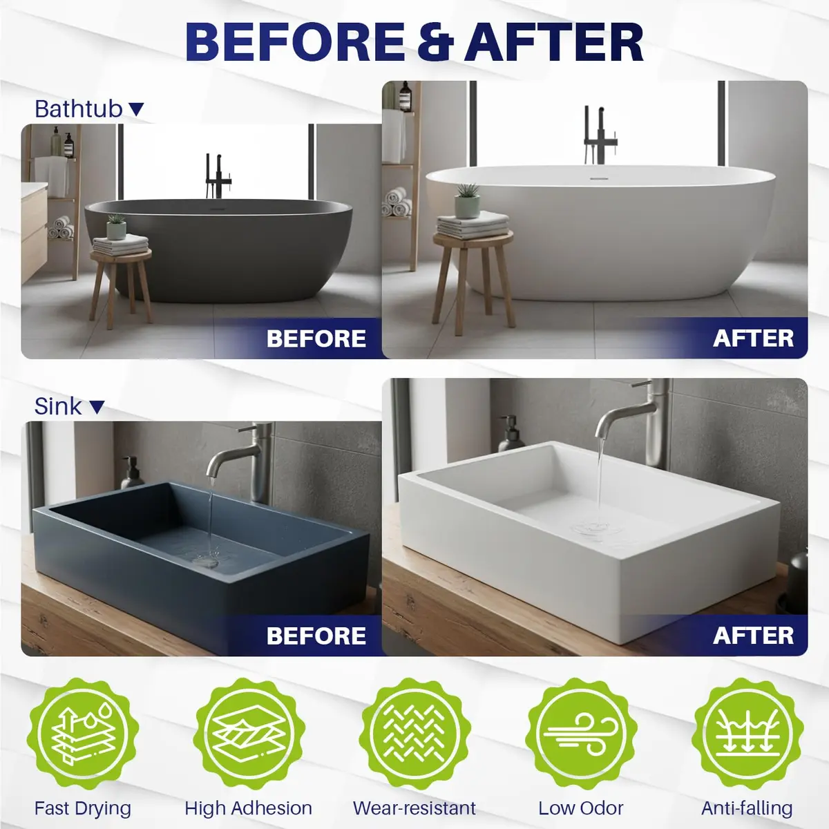 IRONABLE Tub and Tile Paint Refinishing Kit, 17oz White | Easy DIY Bathroom & Kitchen Renovation - view 4