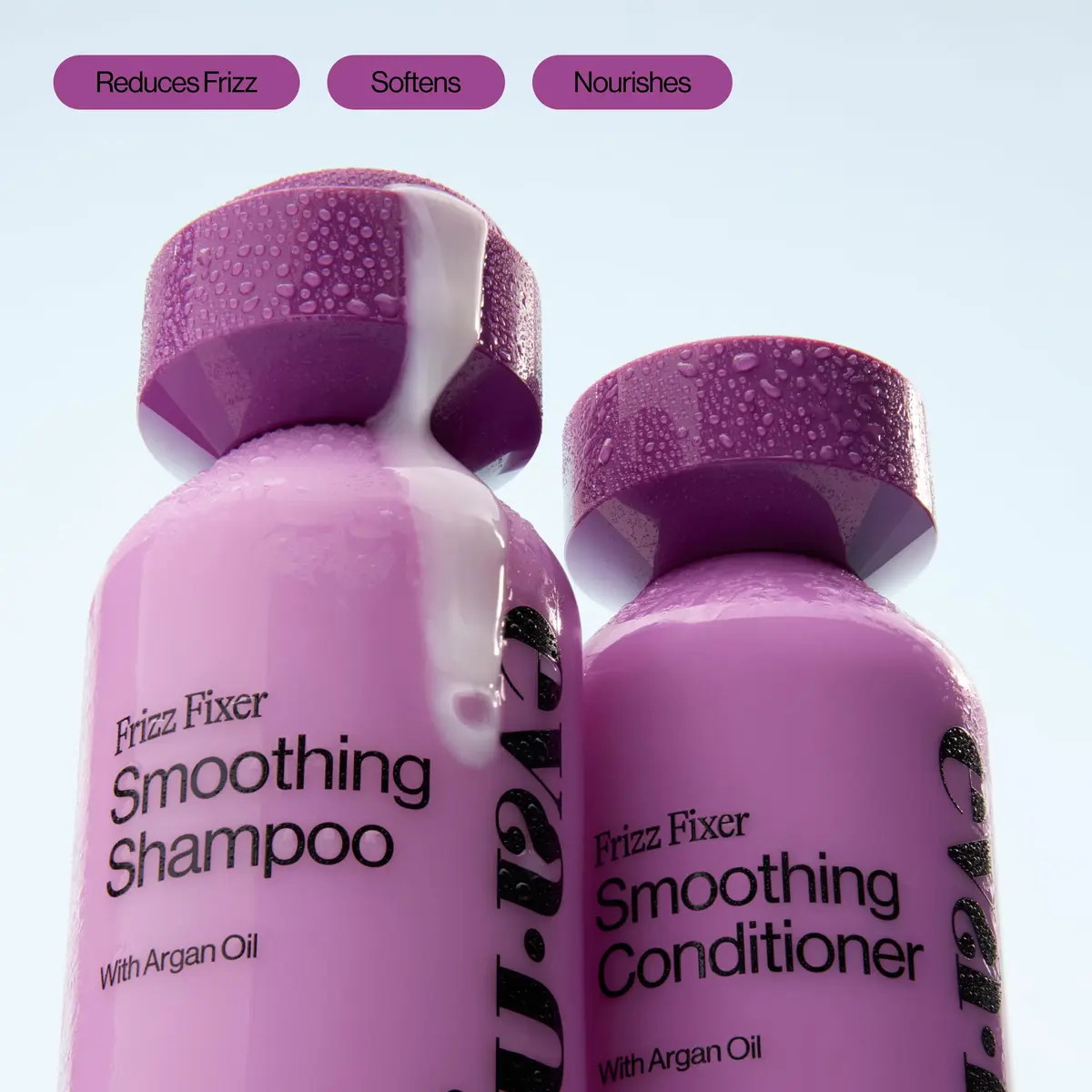 Eva NYC Anti-Frizz Shampoo and Conditioner Set with Argan Oil + Sunflower Seed Oil – Sulfate-Free, Vanilla Scent, 10 fl oz (Pack of 2) for Frizzy, Thick Hair - view 2