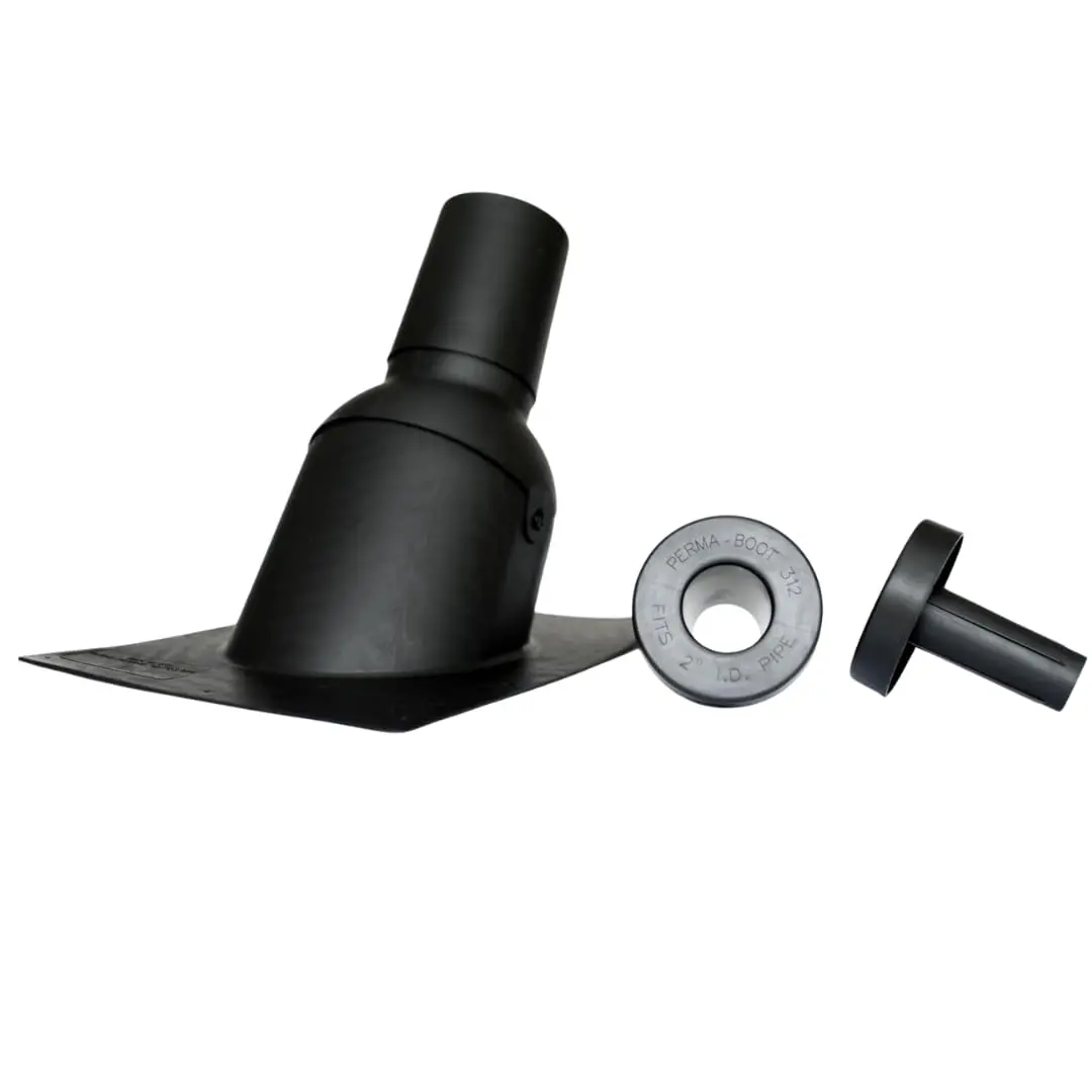 Perma-Boot Pipe Boot Repair Flashing Adjustable 1.5 in. I.D. to 3 in. I.D. Vent Pipe in Black | No Caulk, No Tools, Guaranteed for Life - view 3