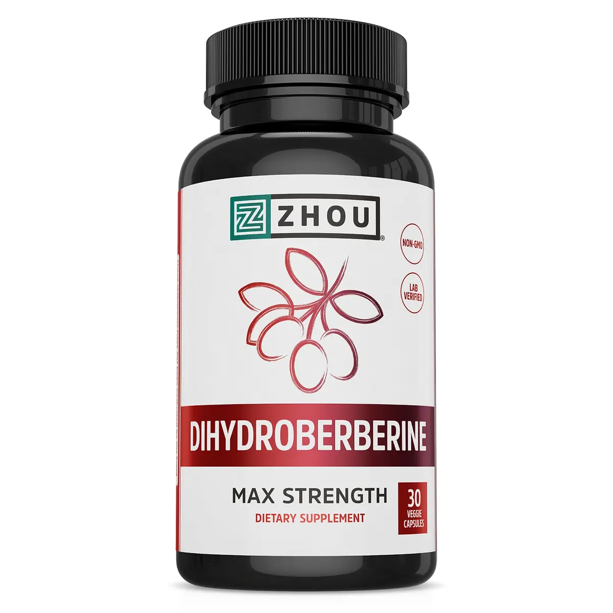 ZHOU Dihydroberberine 100 mg Supplement for Women & Men - Vegan - 30 Capsules | Natural Energy & Cardiovascular Support - main product image
