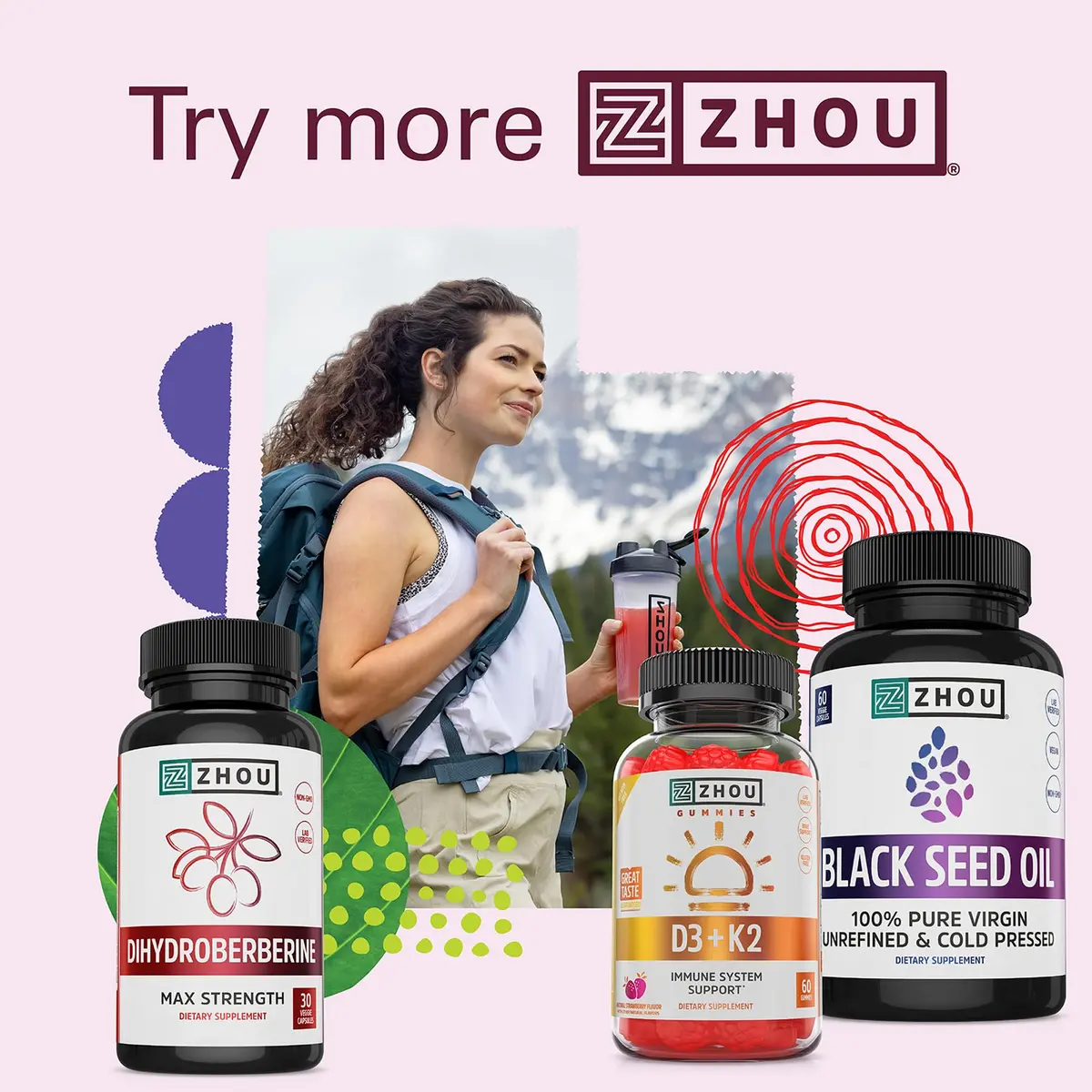 ZHOU Dihydroberberine 100 mg Supplement for Women & Men - Vegan - 30 Capsules | Natural Energy & Cardiovascular Support - view 5
