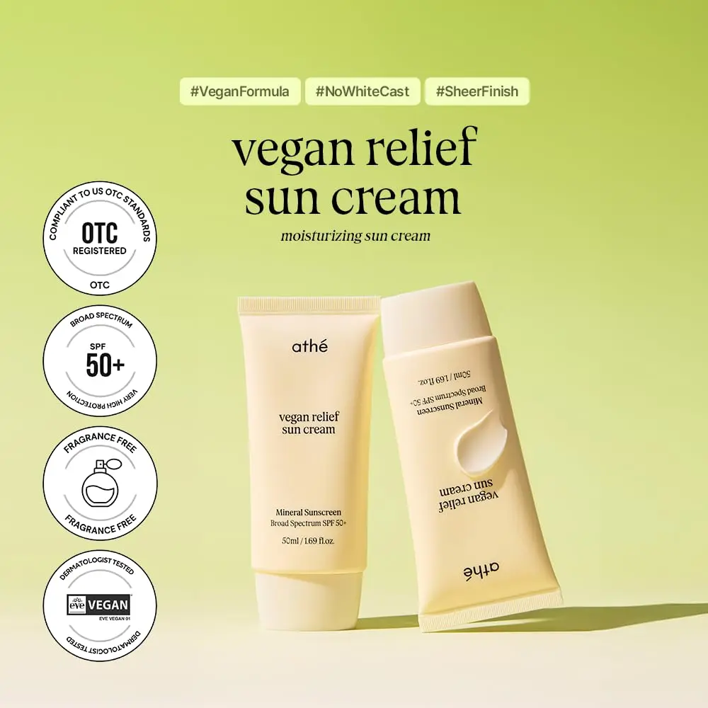 athé Vegan Relief Sun Cream SPF 50+ | Mineral Sunscreen | Sensitive Skin - view 2